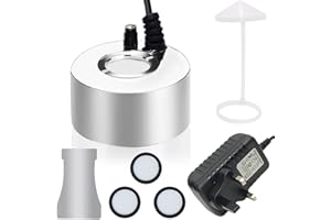 EatPitaya Ultrasonic Mist Maker Fogger DC 24V Atomizer Air Humidifier Set,with Power Adapter+Water Splash Guard,for Fountain Pond Pot Rockery Sink