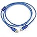 Produktbild Fjiujin,USB 2.0-Druckerkabel Typ A Stecker auf Typ B High Speed   Transparent Blue by(Color:BLAU,Size:1500MM)