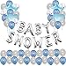 Price comparison product image Toupons Baby Shower Party Decorations Balloons For Boy, Blue “Baby Shower” Letter Balloon Banner & 40pcs Latex Balloons & 5pcs Confetti Balloons & 4pcs Star Heart Foil Balloon (Blue)