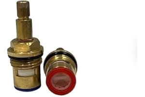 GENERIC Mixer Tap Cartridge Replacement for Adobe, Franke, Harvey, Lamona, Roux, San Marco, Rangemaster, Teka, Clearwater taps- 7.8mm x 28 Spline, 54mm Cartridge Length 1/2" Ceramic disc, Pair - Hot & Cold
