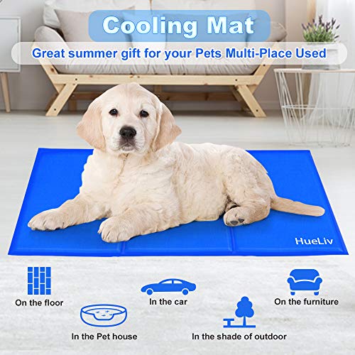 HueLiv Dog Cooling Mat, Large Pet Cool Mat Dog Cooling Pad with Self