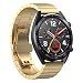 Produktbild Feibands Kompatible Huawei Watch GT Armbänder, 22 mm Metall Edelstahl Ersatz-Armband Armband für Huawei Magic/Watch GT/TicWatch Pro, Gold