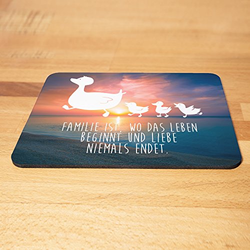 Mr. & Mrs. Panda Mauspad Druck Enten Familie – 100% handmade & handbedruckt – Enten, Entenfamilie, Kinder, Ente, Mutter Mouse Pad, Mousepad, Computer, PC, Männer, Mauspad, Maus, Geschenk, Druck, Schenken, Motiv, Arbeitszimmer, Arbeit, Büro Enten, Entenfamilie, Kinder, Ente, Mutter - 3