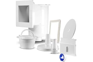 Paradies Pool GmbH Einbauskimmer Skimmerset komplett mit Dichtung Skimmerklappe Skimmerdeckel Schlauchanschluss 32/38 und Blende Menge: 1 Stück