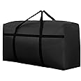 CLINES NUJOOM XXL Moving Travel Bag 35Kg,Waterproof Oxford Storage Bag with Zippers Shopping Reusable Large Heavy Bags for Duvets/Bedding/Clothes/Moving/Traveling (Black(L-75 * 50 * 30cm))