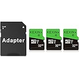 KEXIN 3 Pack Micro SD Card 32GB + SD Adapter 32 GB Micro SDHC Memory Cards UHS-I SD Card C10 U1 Micro SD Mini SD Card TF Card