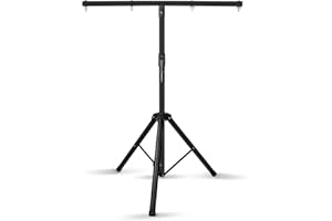PUZILOZA Trípode de luz con barra transversal, trípode de iluminación Pro Audio DJ para hasta 4 faros para escenarios, DJ-Disco-Boda (39-70 pulgadas)