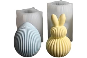 GZWY Silikonform Ostern Eier, 2 Stück Silikonformen Gießformen Ostern, Gießformen Silikon Ostereier Gips zum Gießen Silikonform Ostereier Gipsformen zum Gießen Silikonform Hase für Osterdeko (A)