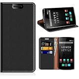 OnePlus One Case, Mobest OnePlus One Premium Leather Case, OnePlus One Wallet Case, Flip Case Cover [Wallet Stand], Card Slots For OnePlus One - Black