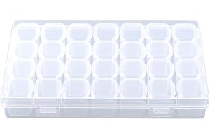 GAROSA Contenitore Porta Pastiglie 28 Scomparti - Dispenser Pillole Portatile per Vitamine, Olio di Pesce, Medicina Quotidiana, Gioielli, Orecchini, Organizzatore Farmaci Giornaliero