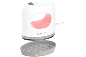 Calogy Mini Transferpresse Plottermaschine Heizpresse, Kleine Bügeleisen 4 Stufen Temperatur max 210℃ Schnell heiß Präzision Heißpresse für T-shirts, Schuhe, Tassen und DIY Basteln (Weiß Rosa)