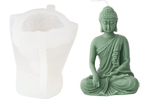 Xidmold Moule en silicone 3D en forme de statue de Bouddha pour savon, sculpture, bougie en cire de soja et artisanat en résine (C)
