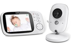 GHB Monitor Babyphone Aparat 3,2 cala Baby Monitor LCD Kolor Baby Monitor 2,4 GHz Komunikacja dwukierunkowa Noktowizor