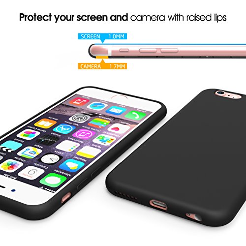 iPhone 6s Case,Splaks [Black] Shock-Absorb Case Cover with Camera Protection, Lightweight Soft Flexible TPU Rubber Anti-Scratch Protective Case For iPhone 6/6S