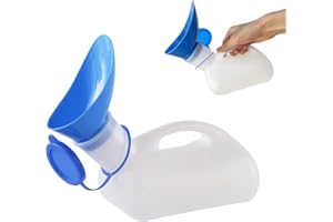 BEKINDPRO Tragbare Urinal Notfall Urinflasche 1000ml Camping Klo Urinal Unterwegs für Männer/Frauen/Kinder, Wiederverwendbare Mobile Toilette Unisex Urinal für Auto, Camping, Reisen, Outdoor