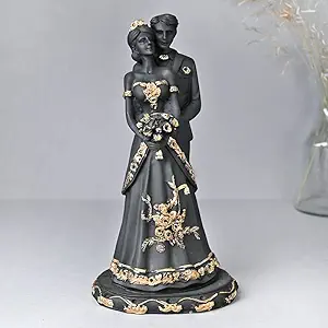 FlowerAura Decorative Adorable Polyresin Love Couple Showpiece Figurine Valentines Day Gift for Girlfriend, Boyfriend, Husband/Wife