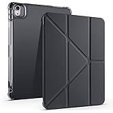 Aksesuarcim Apple iPad Air 11 2025 M3 ile Uyumlu Kılıf Silikon Yumuşak Kalem B&ouml;lmeli Esnek 4 Farklı Stand Olabilen Tablet Kıl