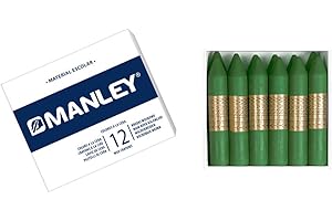 Lapices cera manley unicolor verde natural n.21 caja de 12 unidades
