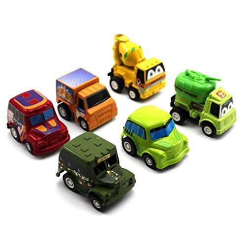 HuntGold 1X 6pcs Multicolor Mini Tire Car Model Juguetes educativos Regalos para niño (al azar)