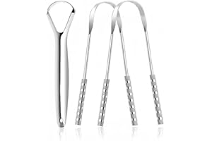 Zungenreiniger von GTEX - Zungenschaber Edelstahl Mundgeruch Bekämpfen - 100% Metall Zungenbürste Tongue Scraper Cleaner - Zungenreiniger Edelstahl [3er Pack] für Mundhygiene