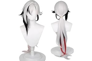 UTIEHD Anime Cosplay Perücke, Genshin Impact Perücke, mit zwei Perückenkappen, für Halloween, Party & etc. (Arlecchino Cosplay)