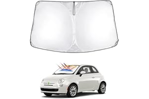 TDHLW Parabrezza Parasole Anteriore Custom Fit per Fiat 500 Coupe 2011-2019 Protezione Visiera Parasole Pieghevole Copertura Riflettente, Accessori Interni