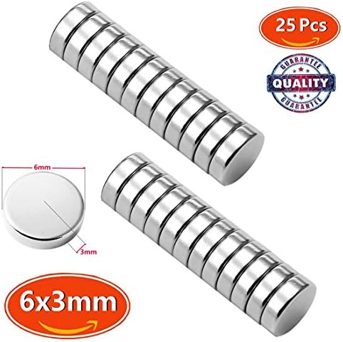 Magnets 6x3mm Deep DIY personalized Multi-Use for Fridge door Whiteboard Magnetic map Magnetic Screen Door Bulletin boards Refrigerators Holding Up To 8 Pieces of Paper Per Magnet (25 Pcs)