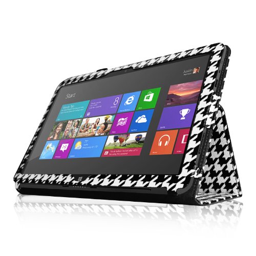 Fintie Schutzhülle Flip Case mit Stylus Halterung für Microsoft Surface RT/Surface 2 26,9 cm nicht kompatibel mit Windows 8 Pro – – ZG-Houndstooth Schwarz Surface 2 / Surface RT - 3