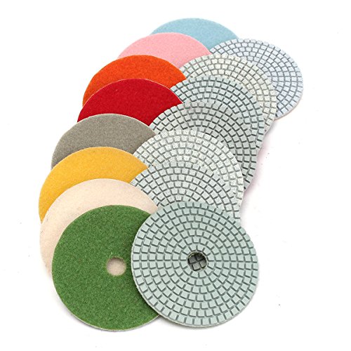 KING DO WAY 16pcs Polierset Polierscheiben 4“ Diamantschleiftopf Diamant Polierscheibe Schleifscheibe polishing pads - 5