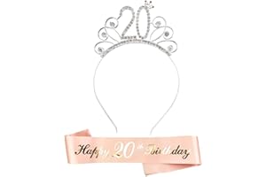 HCRXVV Birthday Crown Sash Girls Decoration Hen Party Set for Birthday Girl Children Birthday Decoration Princess Headband for Women Girls Women Decoration Accessories Gift
