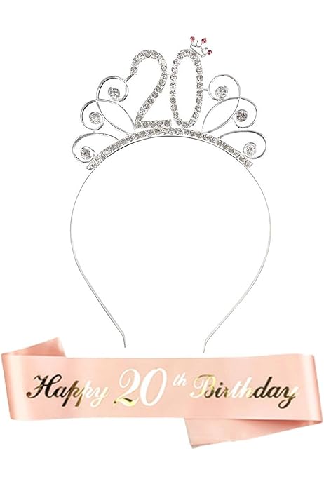 Couronne D'anniversaire Et écharpe Pour Femme – Diadème En Strass Or Rose Et écharpe Pour Décorations