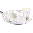 GoldGiftIdeas Silver Plated Dinner Set for Gift, Baby Dinner Set, Silver Plated Gift Items/Perfect for Birthday and Return Gift, Dinner Set for Home