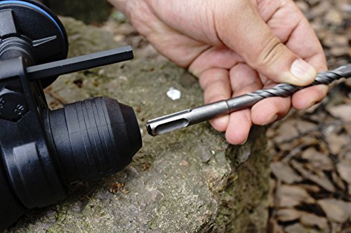 HERZO Expert 900W 3.0 J Bohrhammer mit Bohrer+Meissel 5 Stk SDS-Plus (bis 26 mm Bohr-Ø) Tiefenanschlag, Zusatzhandgriff, Koffer, Staubschutzkappe - 6
