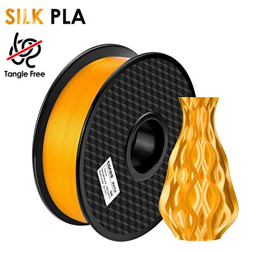 TIANSE Filamento PLA 1.75mm Silk Oro, Stampante 3D PLA Filamento 1kg Spool, 3D Printing Filament PLA for 3D Printer and 3D Pen