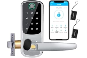 Xenocam Smart Door Lock with Handle,Keyless Entry,8-in-1 Fingerprint Door Lock with Keypad - for APP Control - Digital Electronic with Code & Home Hotel Office