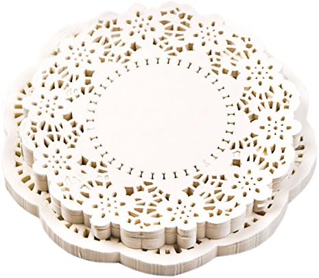 300 PCS Doilies Paper Lace Cake Packaging Paper Pad White Color