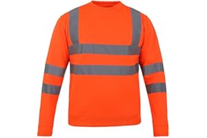 LIZZIE JACOBS Hi-Viz Fleece-Pullover mit Rundhalsausschnitt, hohe Sichtbarkeit, Sicherheit, Arbeit, super weich, warm, kuschelig, Fleece-Oberteile