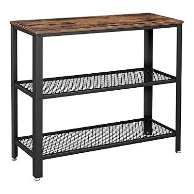 VASAGLE Table de Console, Table d'appoint, Style Industriel, Buffet, avec 2 Étagères en Treillis, pour Salon, Couloir, 101,5 x 35 x 80 cm, Fer, Vintage LNT81BX