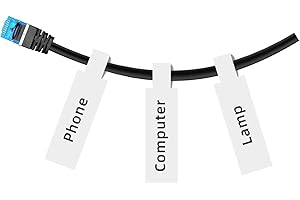 NIIMBOT Cable Lable Maker Tape 0.49" x 4.29" (12.5×109mm) Printer Sticker Paper with Self-Adhesive for D11/D110/D101 Label Maker (White, 1 Roll - 12.5 x 109 mm)