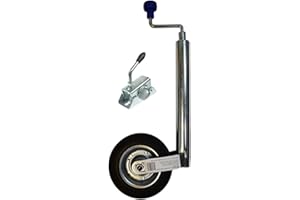 leisure MART 48mm Jockey Wheel and Clamp with Solid Wheel for Trailers and Caravans LMX2401