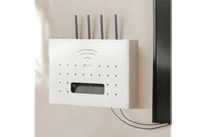 PUIOTEAI Router Verstecken, Wlan Box Verstecken, Router Schrank Regal Wandhalterung Kabel Verstecken Organizer(30x7x22cm,White)