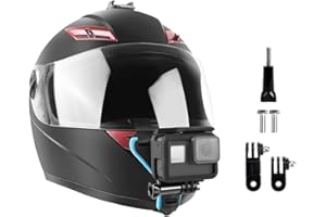 micros2u Motorcycle Helmet Chin Strap Mount Holder (Includes Extra POV Extension Arms) for all GoPro Hero models + most Action Cameras