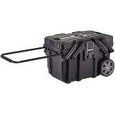 Keter - Tool box with wheels; Horizontal trolley; 64.5 x 37.3 x 41 cm, Black