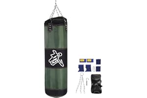 VGEBY1 Juego de Saco de Boxeo, 7 + 1 Saco Boxeo Adulto Punching Bag Largos con Gancho Bacío & Guantes para Entrenamiento Gimnasio en Casa