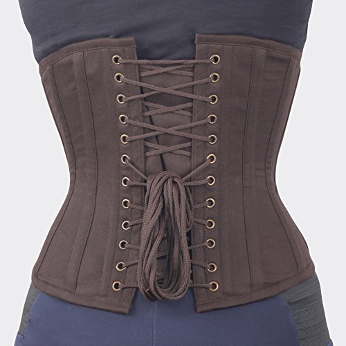 Spiral-Steel-Boned-Brown-Waist-Shaper-Corset-in-100-Cotton