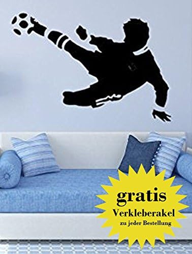 Wall Sticker Footballer Design???Made in Germany Size: 80?cm x 50?cm???? Boys Nursery Playroom Kids Baby Sports Ball Birth Gift Stickers