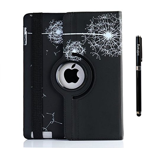 inShang ipad2 Hülle ipad 3 Cover für Apple iPad 2,3,4, Edles PU Leder Tasche Hülle Skins Etui Schutzhülle Ständer Smart Case für Tablet iPad, Super Automatische Einschlaf-/Aufwach funktion, 360 Grad rotierende Schutzhülle mit Standfunktion + inShang Logo hochwertigen Stylus Eingabestift Stift