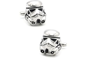 SUMA SHOP Diseño de película compatible para Star Wars Stormtrooper Gemelos For Los Hombres De Calidad Material Cobre Color Plata Enlaces De Pulsera, Metal