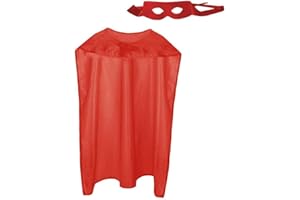 Boland - Kostüm Held, 2-teilig, Einheitsgröße für Erwachsene, Maske und Umhang, Rot, Superman, Hero, Mottoparty, Karneval