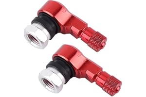 KEENSO 2 piezas de valvula inflado neumatico, adaptador para valvula de inflado, válvula del neumático para hueco de la llanta(rojo)